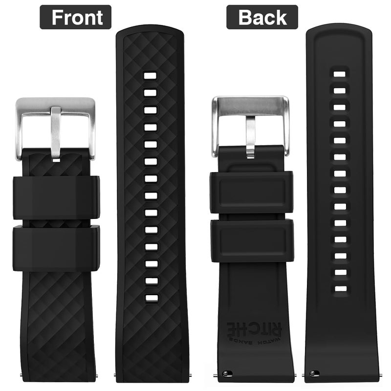 Ritche Christmas Gift 22mm Silicone Watch Band Compatible with Samsung Galaxy Watch 3 (45mm) Samsung Gear S3 Classic Watch Quick Release Rubber Watch Bands for Men Women, White Elephant Gifts, Stocking Stuffers for Men - Image 5